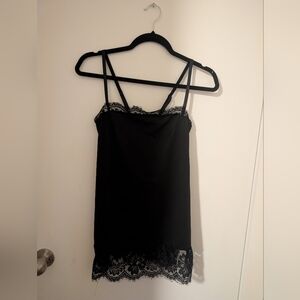 Black Lace-Trim Slip Dress - Women Intimates